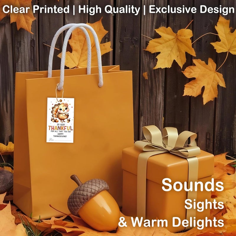 HandEasy 40 PCS Fall Gift Tags Thanksgiving Gift Tags with String, 2.1" x 3.5" Thanksgiving Design Present Label for Present Bags, Fall Party Favor Decorations, 4 Styles - A02 - Image 5